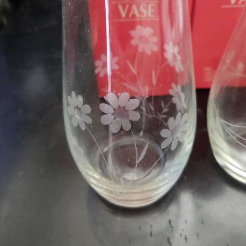 Etched Glass Vases
